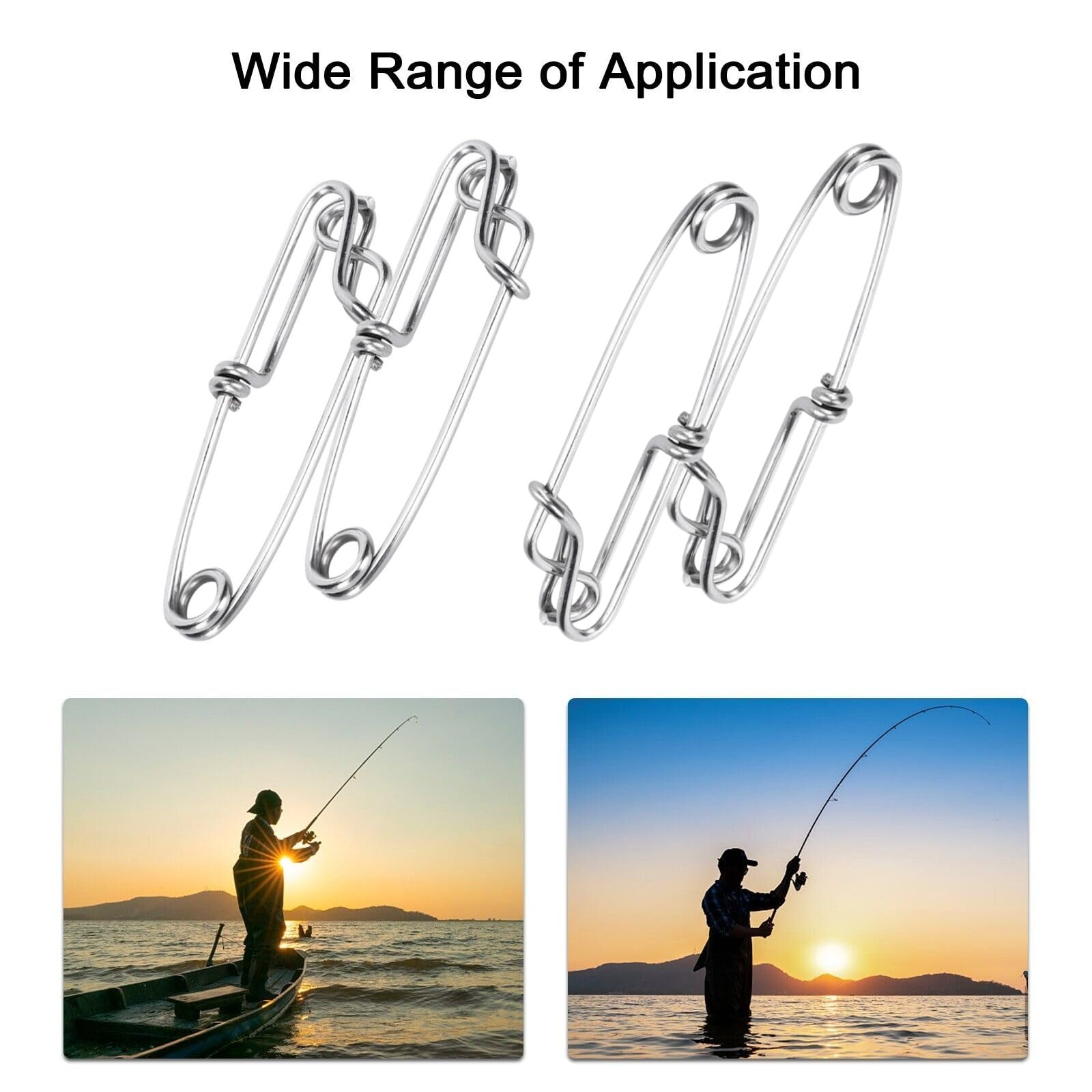 15Pcs Stainless Steel Tuna Clips - Heavy Duty Fishing Swivel Snap Clips for Long Line Tuna Fishing | Saltwater Fishing Accessories | Ideal for Sport Fishing, Deep Sea Fishing & Offshore Angling