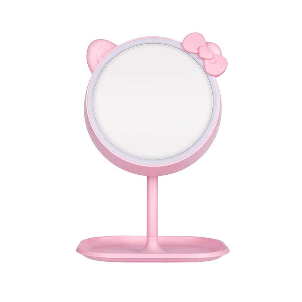 YFQHDD LED Makeup Mirror with Touch Screen, Adjustable Brightness & Color Temperature, 360° Rotating Stand - Perfect for Vanity, Dressing Room, and Professional Makeup Artists