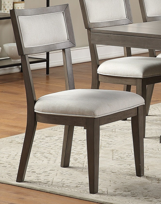 Modern Solid Wood & Veneer Dining Chairs Set of 2 - Cream Upholstered Seat & Back - Perfect for Kitchen, Dining Room, and Breakfast Nook