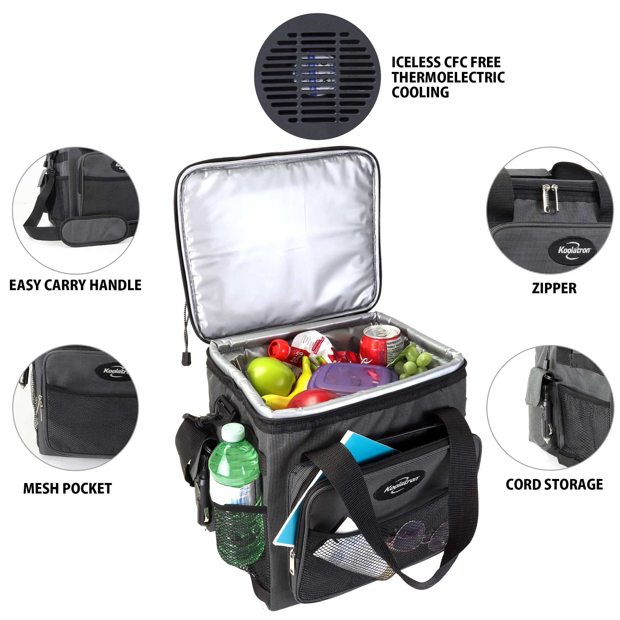 Koolatron 12V Portable Electric Cooler & Warmer - 14 Quart Insulated Lunch Bag for Car, Truck, Boat, Camping & Travel | Keeps Food Fresh & Drinks Cold | Perfect for Road Trips, Picnics & Outdoor Adventures