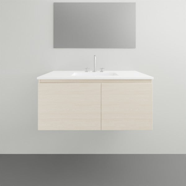 ADP Glacier Lite Slim Vanity with Cast Marble Top - Modern Bathroom Storage with Door & Drawer - Perfect for Small Spaces, Apartments, and Powder Rooms