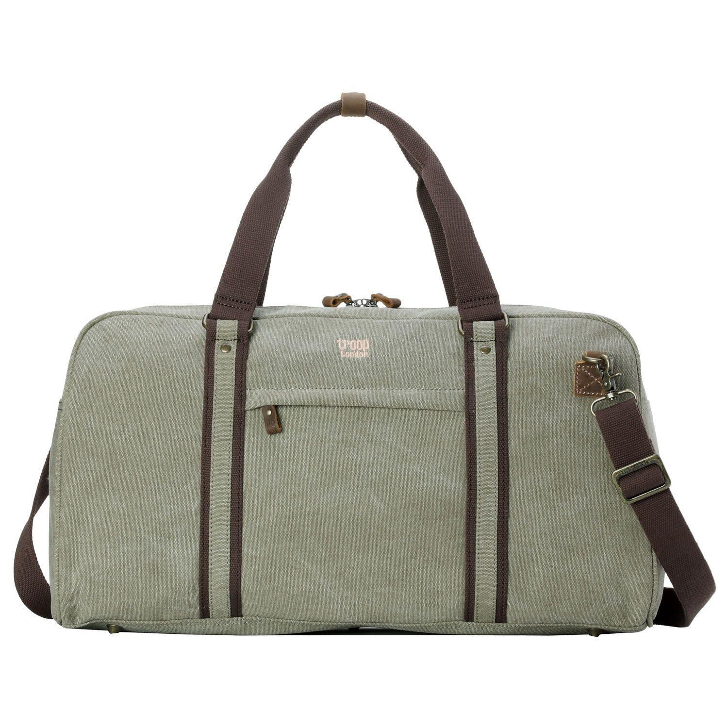 TRP0389 Troop London Classic Canvas Travel Duffel Bag - Large Waterproof Holdall for Gym, Weekend Trips & Air Travel - Durable Carry-On Luggage for Men & Women