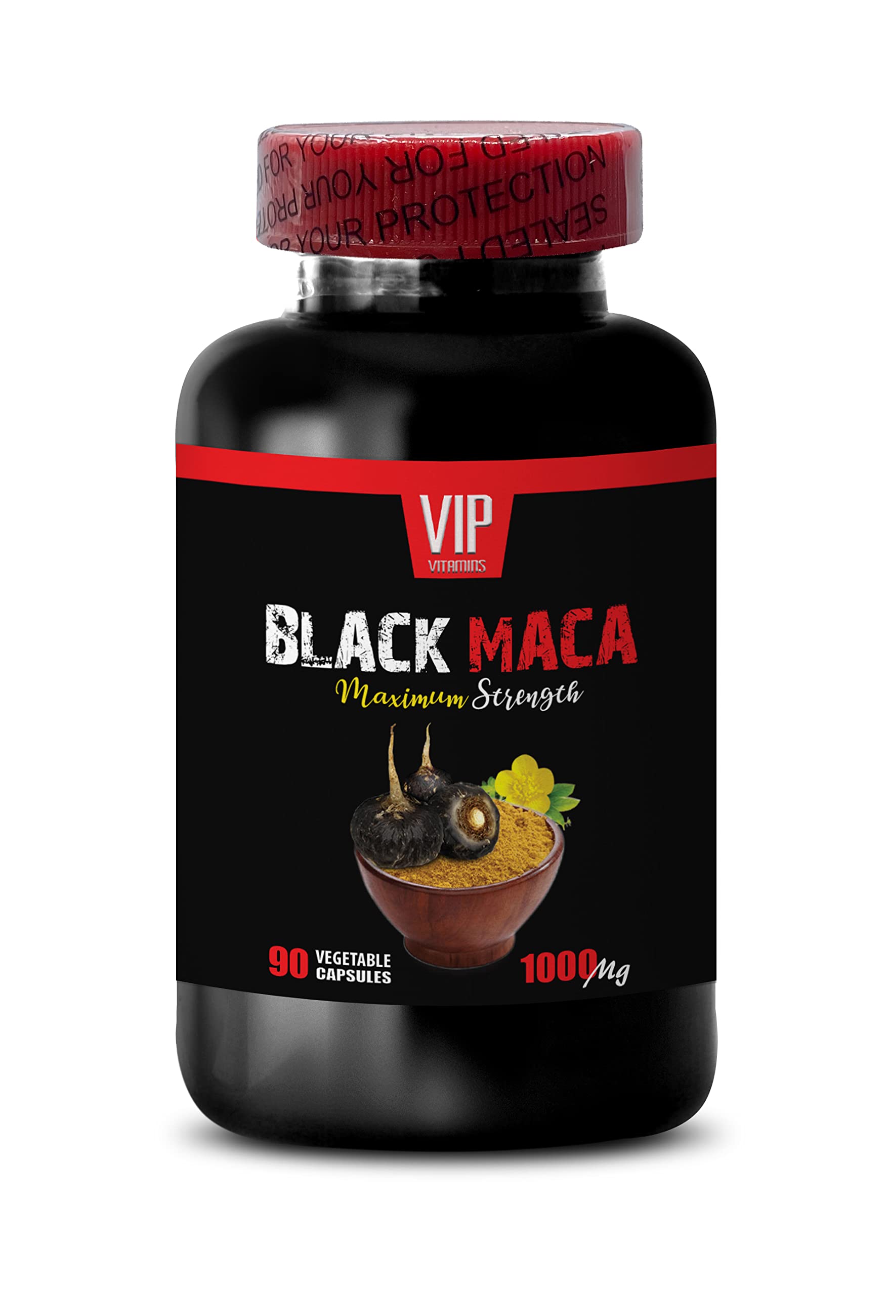 Black Maca 1000mg Stamina Booster Pills - Extra Strength Gelatinized Maca Root Capsules - 90 Vegetarian Capsules per Bottle - Supports Energy, Endurance & Vitality for Workouts & Daily Performance