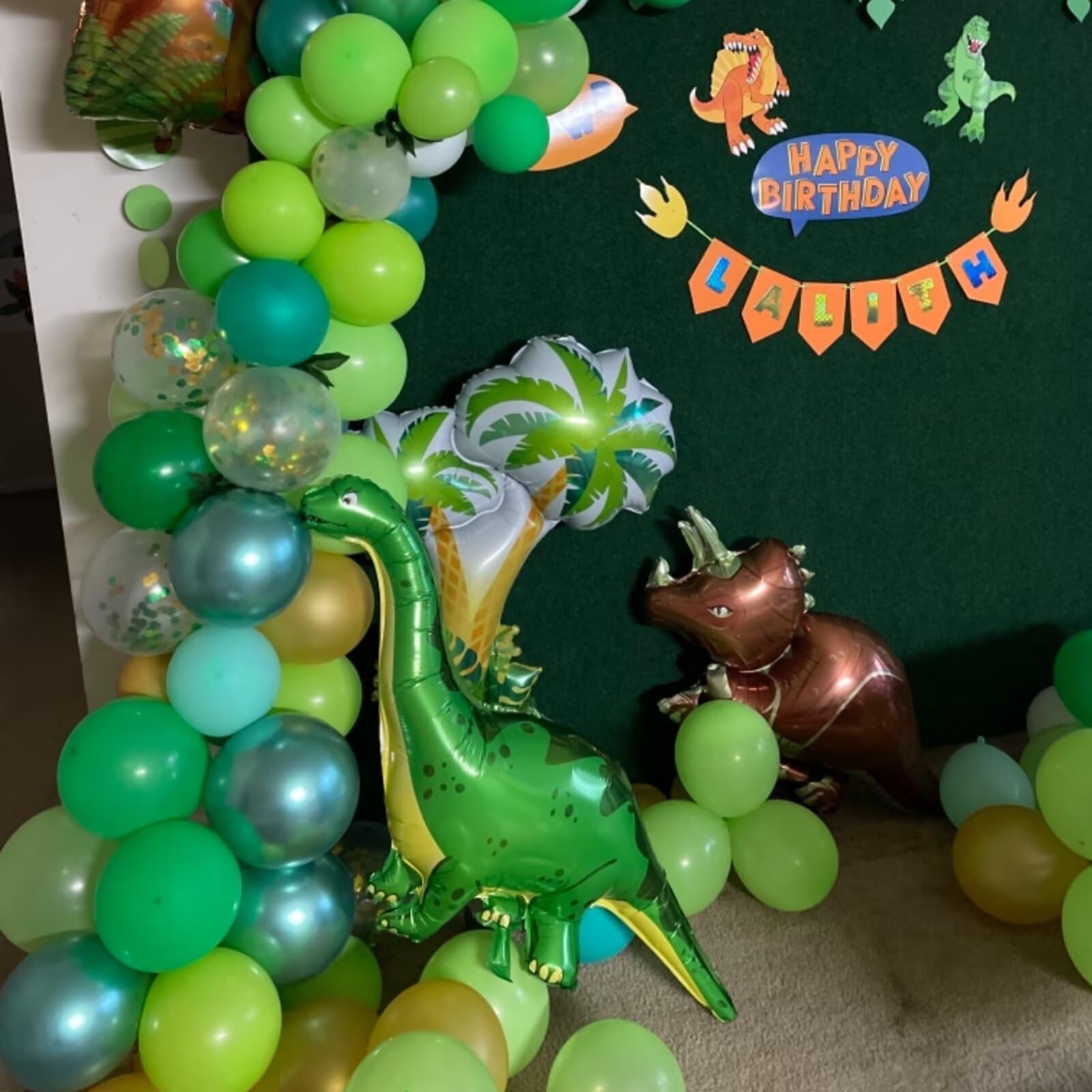 Dinosaur Balloons for 2nd Birthday Party Decorations - 40 Inch Giant Inflatable Dino & Number 2 Helium Foil Mylar Balloons - Perfect for Dinosaur Theme Birthday Parties, Baby Showers, and Kids Room Decor
