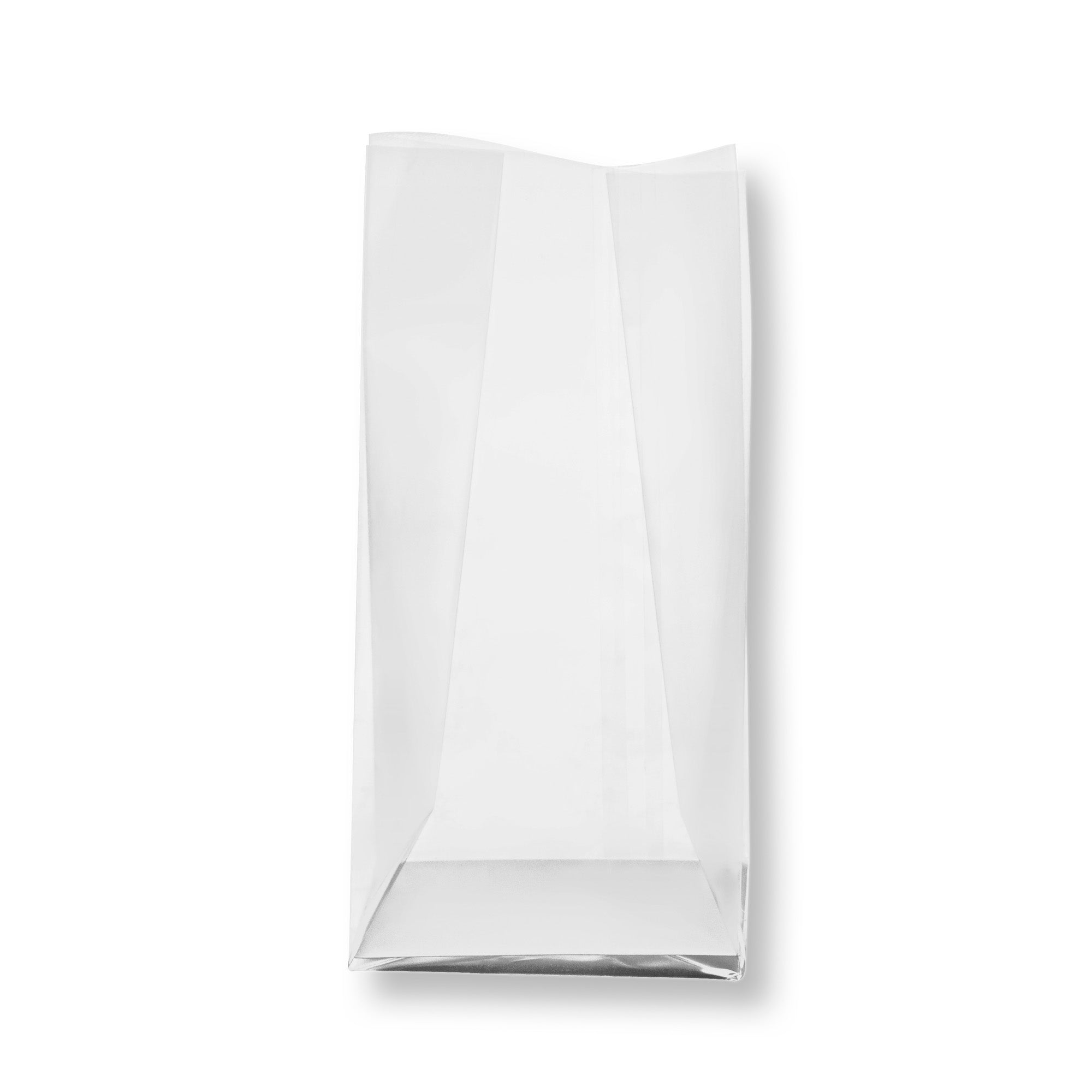 Clear Plastic Gusset Bags with Flat Bottom & Paper Insert - Heat Sealable 3
