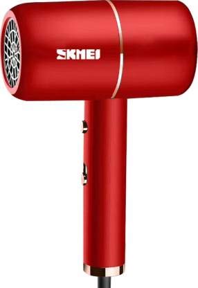Skmei 2003 Professional Hair Dryer for Women - Ionic Moisturizing Technology for Smooth & Shiny Hair - Fast Drying with Negative Ions (Grey/Red) - Perfect for Home Salon, Travel & Daily Hair Care
