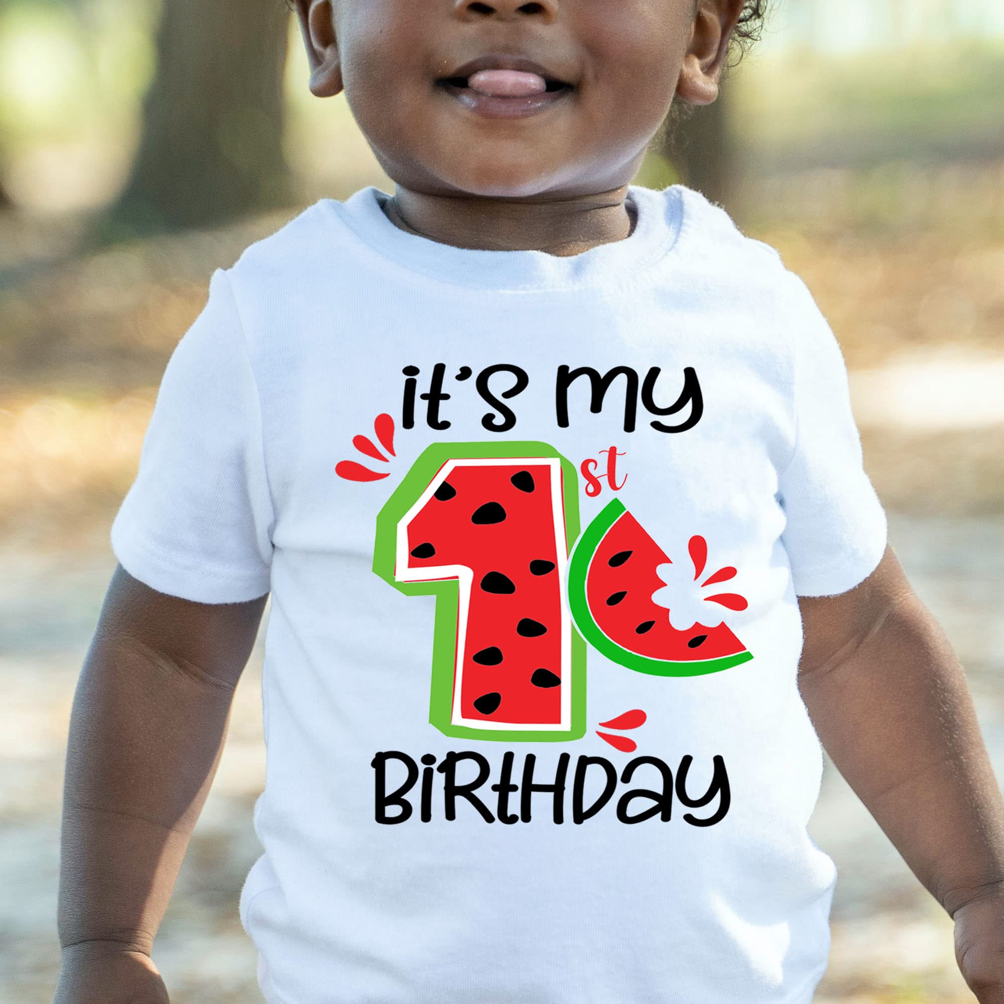 My First Birthday Shirt - Watermelon & Fruit Theme 18 Months - Colorful Summer Party Outfit for Baby Boys & Girls - Perfect for 1st Birthday Photos, Cake Smash, and Outdoor Celebrations
