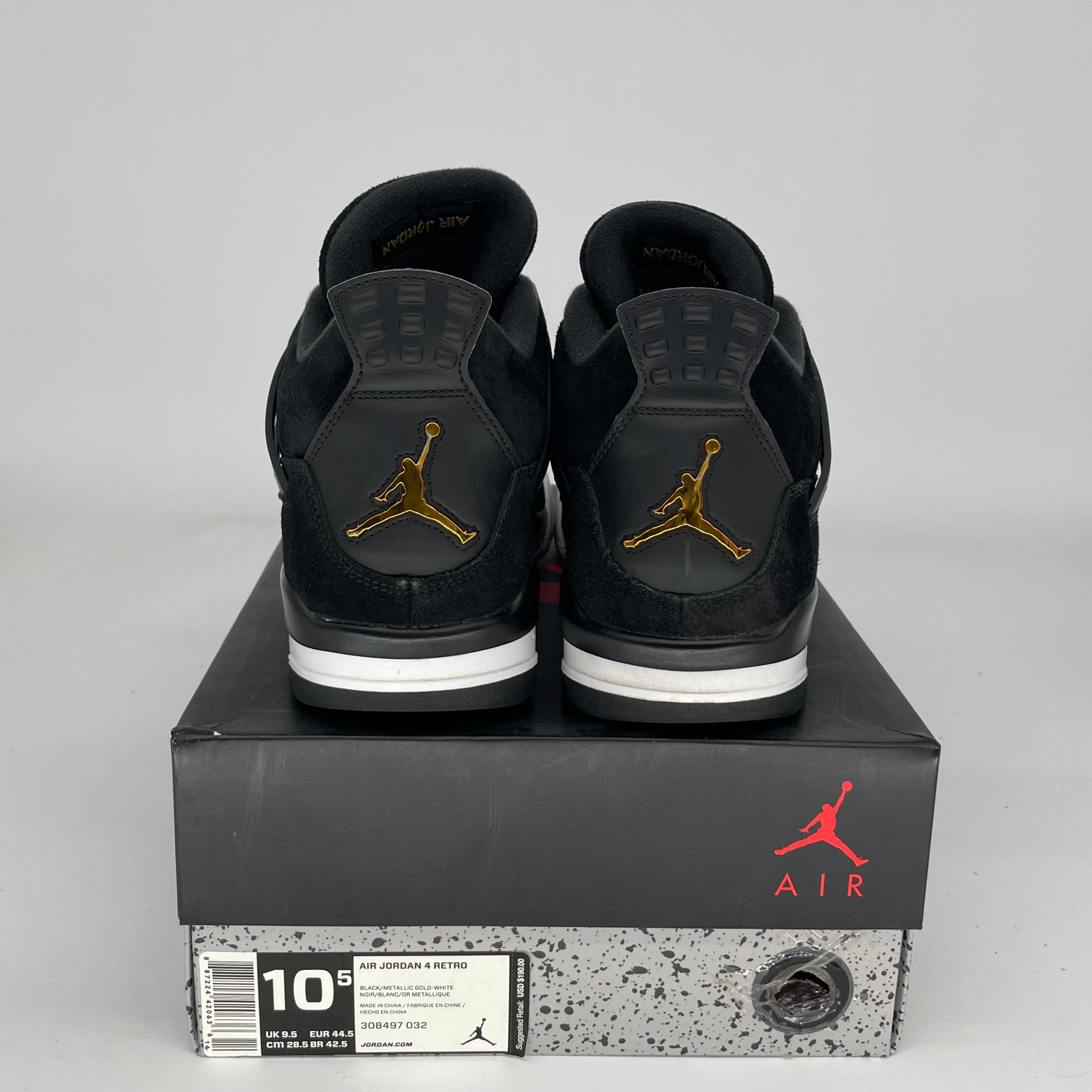 Original Air Jordan 4 Retro 'Royalty' Men's Basketball Shoes Size 10.5 (308497-032) - Perfect for Sneaker Collectors & Streetwear Fashion