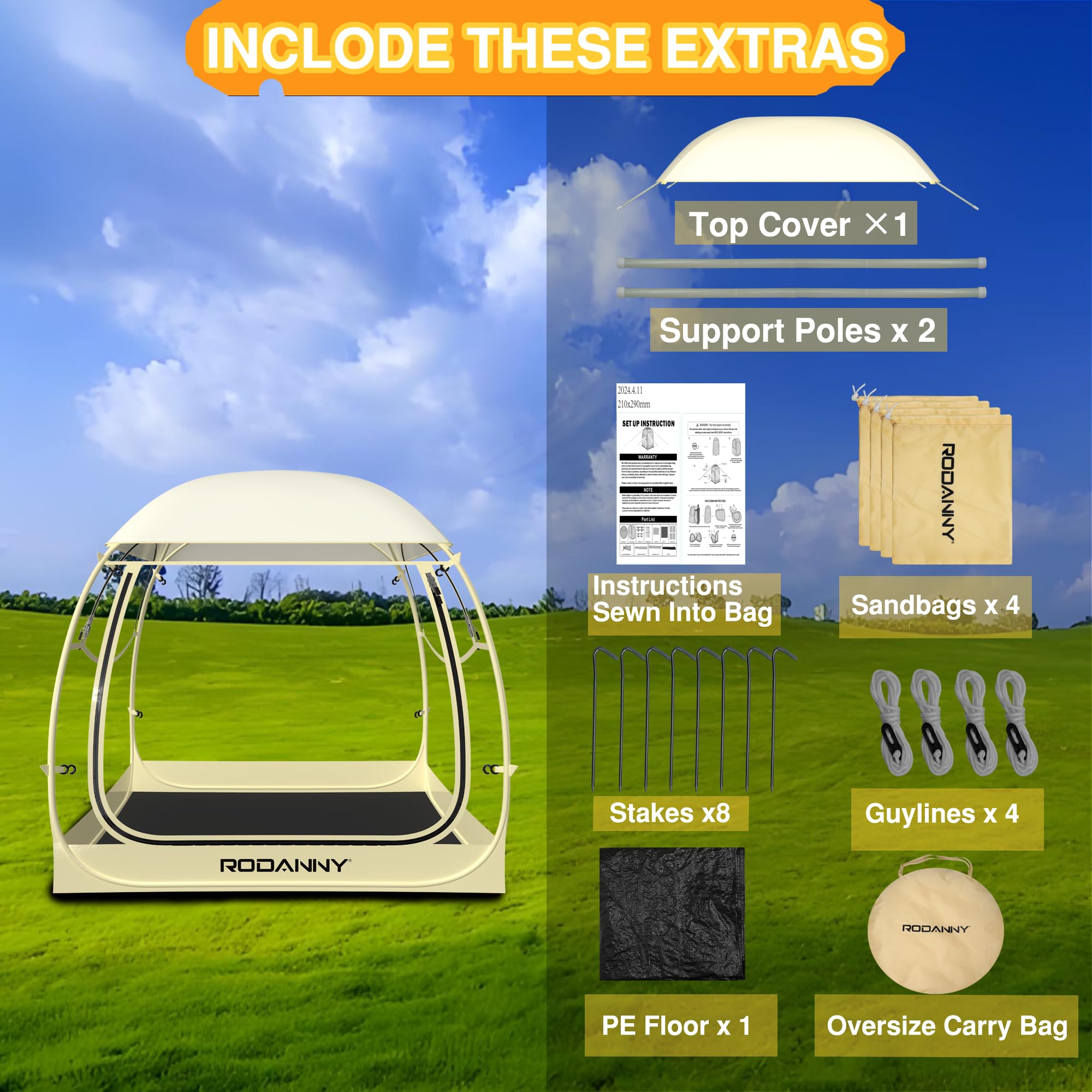 Instant Sports Tent - Waterproof Portable Shelter with Mesh Windows & Transparent Panels for Outdoor Events, Camping, Sports Viewing, Beach Picnics & Backyard Gatherings