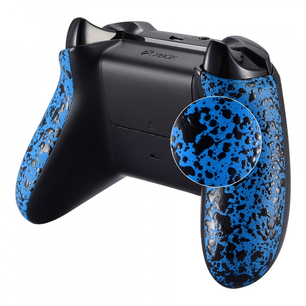 Textured Blue Back Panels & Non-Slip Side Rails Replacement for Xbox One X/S Controller - Enhanced Grip & Comfort for Gaming - Perfect for Long Play Sessions & Competitive Gaming