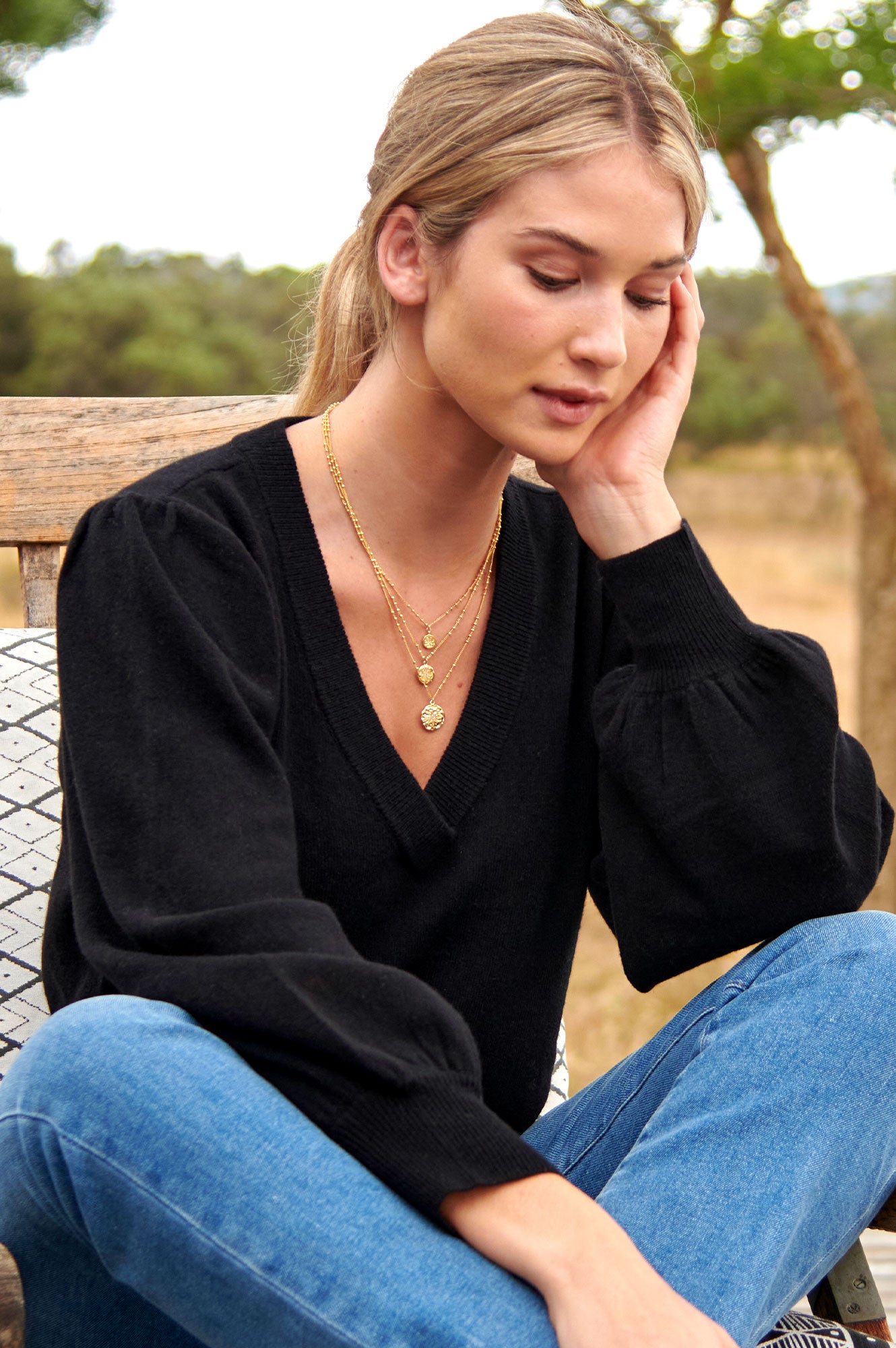 Premium Merino Wool Cashmere Blend V-Neck Sweater for Women | Soft & Warm Winter Pullover | Black | Perfect for Office, Travel & Casual Outfits