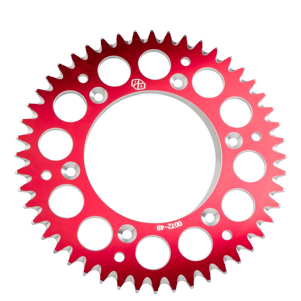 56T Rear Aluminum Sprocket for Motorcycle & ATV - High Performance Red Sprocket for Dirt Bikes, Off-Road & Racing Applications