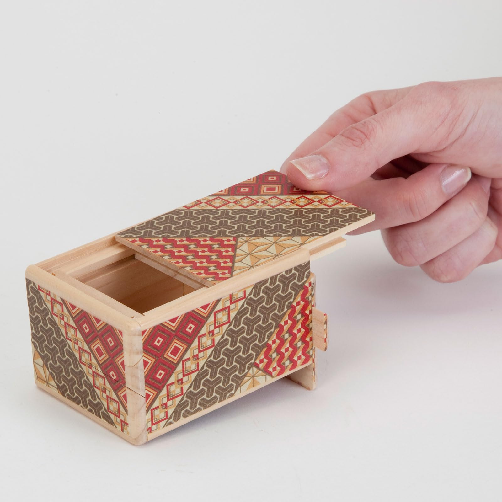 Bits and Pieces - Intricate Wooden Mosaic Puzzle Box with Secret Compartment | 7-Step Brain Teaser Challenge | Money Hiding Gift Box for Adults | Perfect for Escape Rooms, Office Decor & Puzzle Collectors