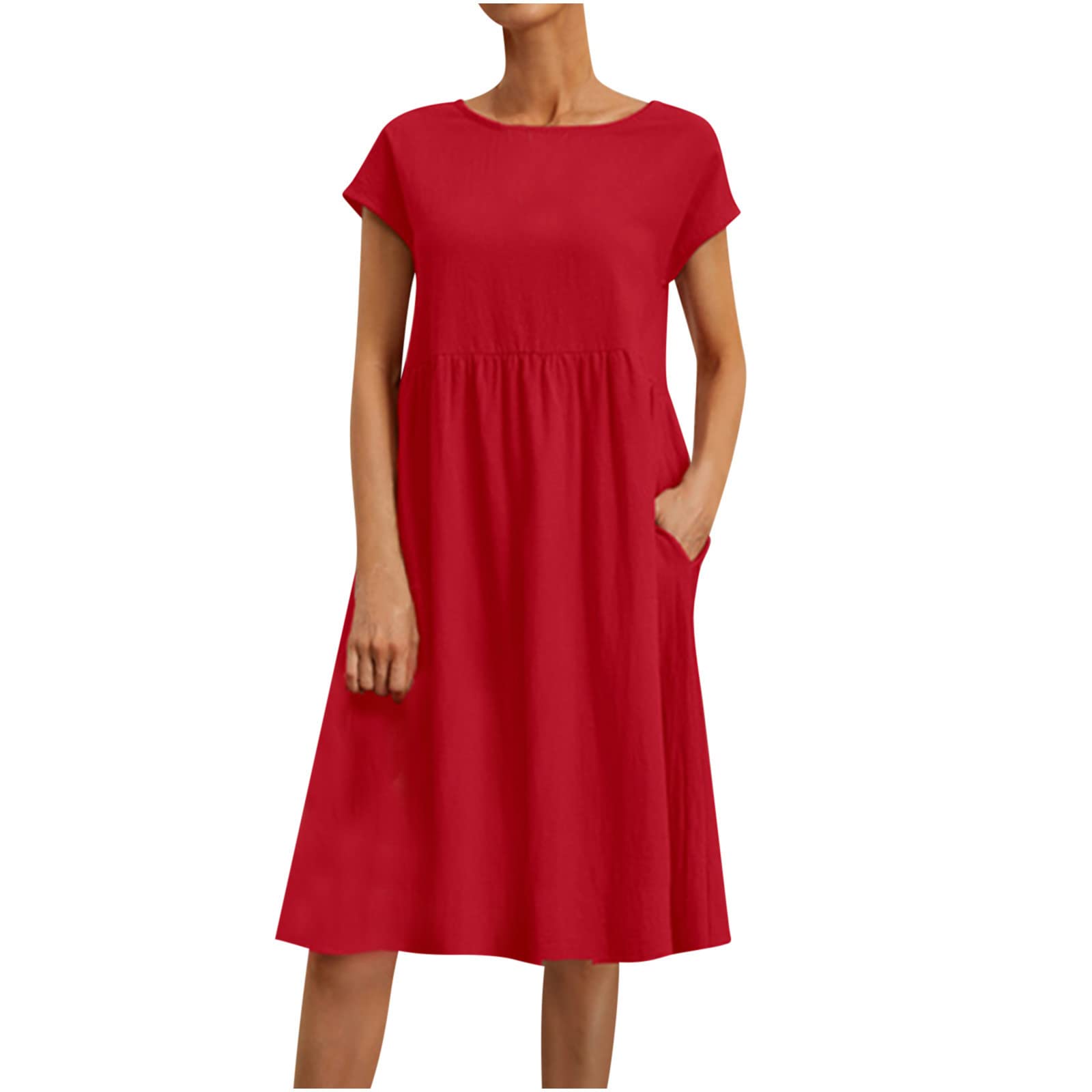 FZYLQY Women's Summer Casual Dress - Loose Fit T-Shirt Dress, Flowy Cute Swing Tunic Mini Dress in Solid Colors | Perfect for Beach, Boho Style & Everyday Wear