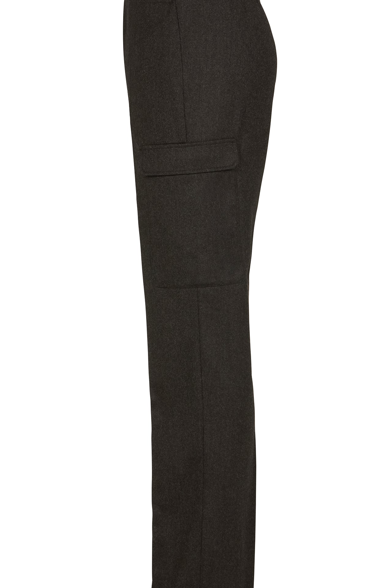 Stylish Grey Flannel Patch Pocket Trousers for Men - Comfortable Office Pants & Casual Wear for Business & Everyday Outfits