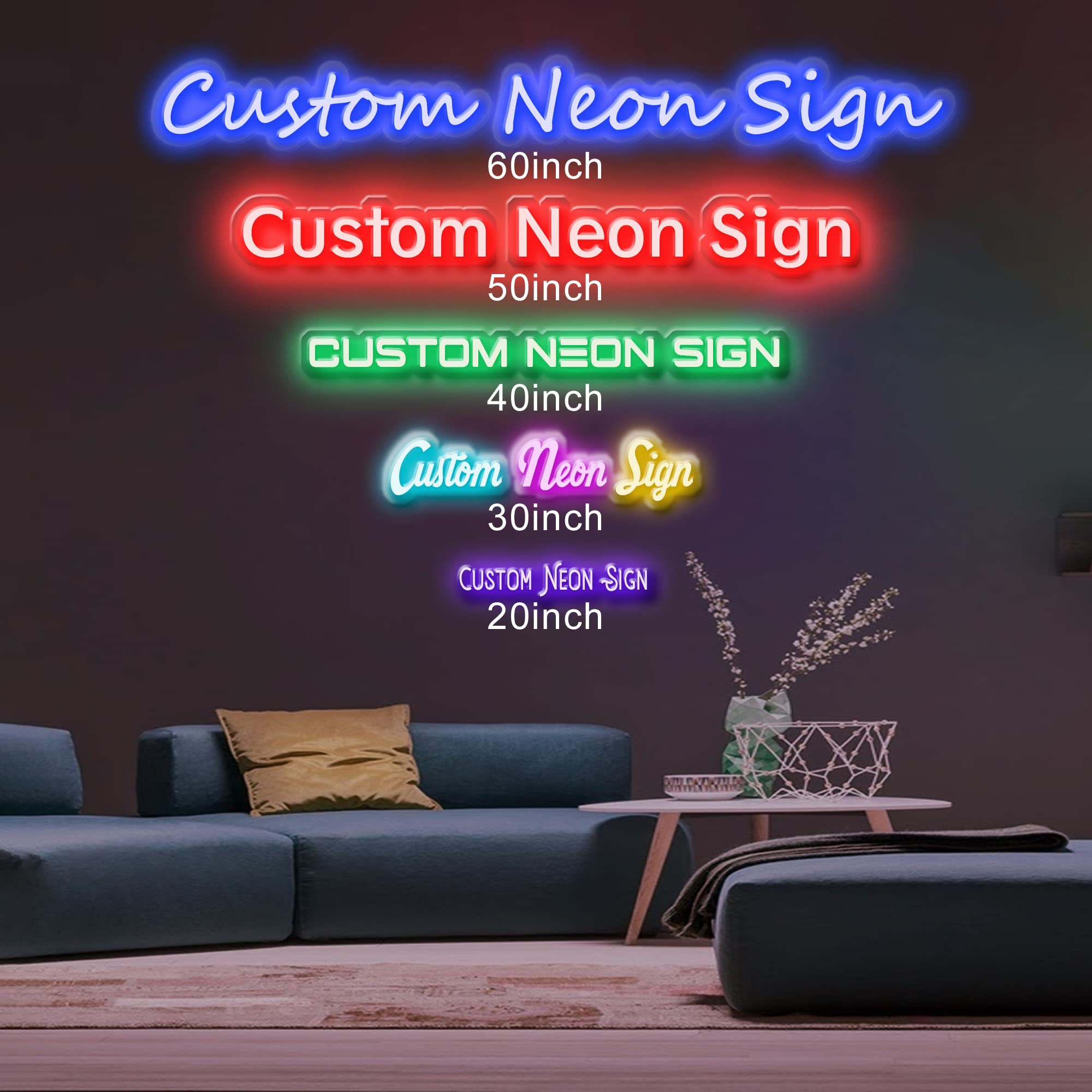 Custom LED Neon Signs - Personalized Dimmable Wall Decor for Bedroom, Home, Party & Gifts | 15