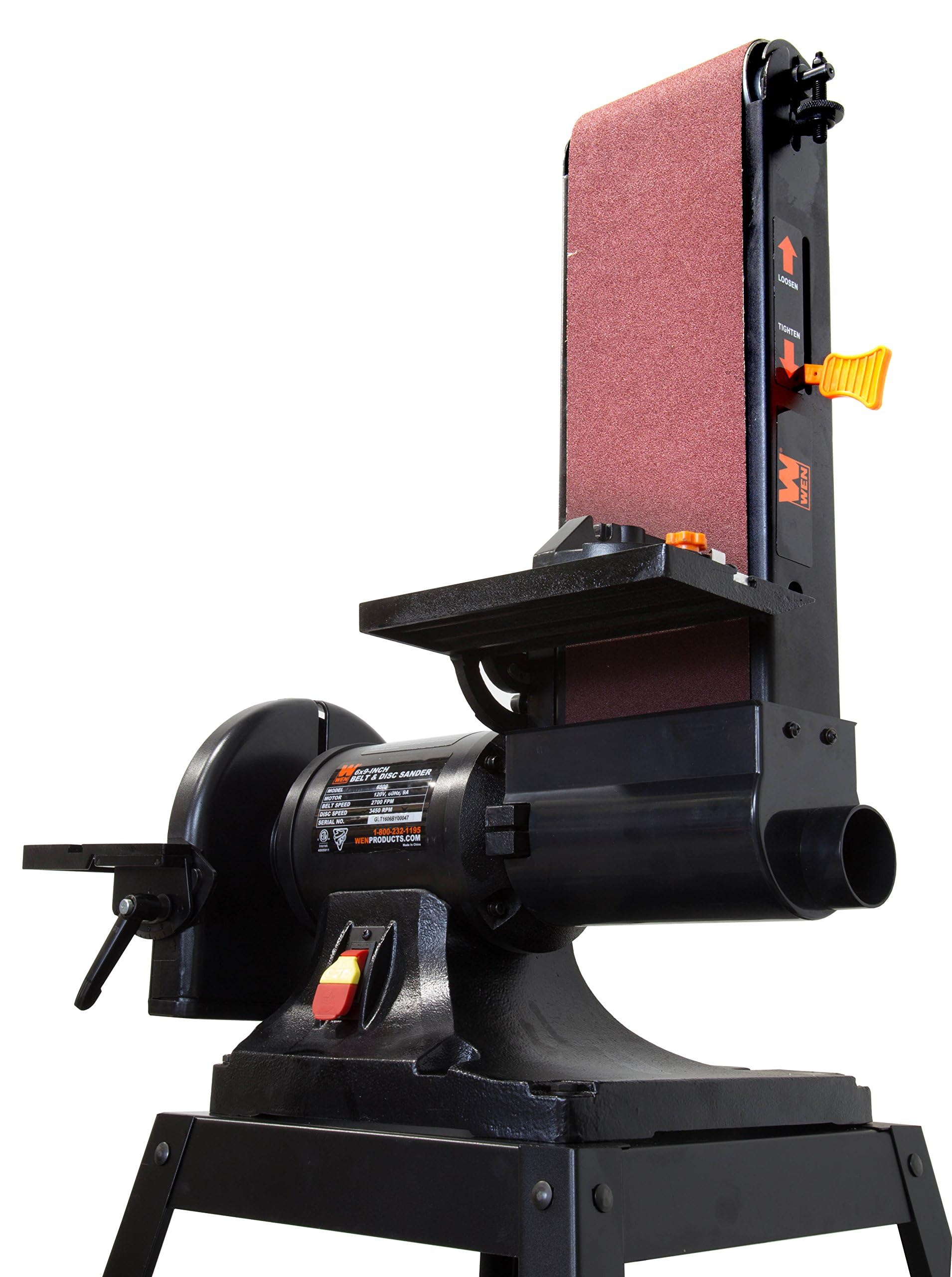 WEN 6508 6-Inch x 48-Inch Belt & 9-Inch Disc Sander with Stand – Perfect for Woodworking, Metal Sanding, and DIY Projects