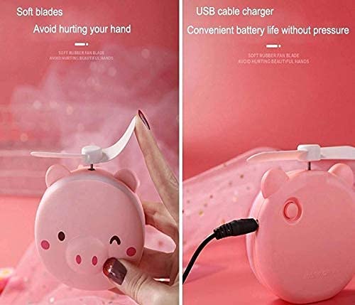 Portable LED Makeup Mirror with USB Fan - Compact Travel Cosmetic Mirror for Vanity, Dressing Table & On-the-Go Touch Ups