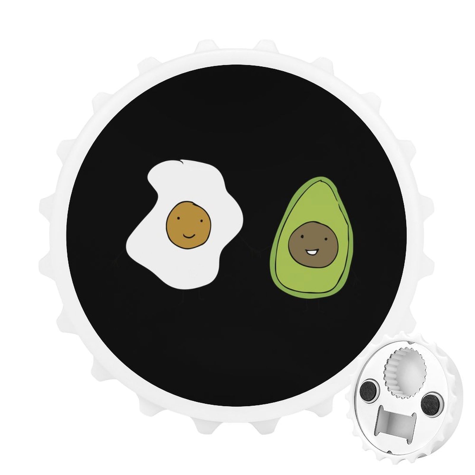 Funny Egg & Avocado Bottle Opener - 2 in 1 Refrigerator Magnet & Wall Mount Opener - Unique Kitchen Gadget Gift for Beer Lovers - Perfect for Home Bars, Parties & Fridge Decor