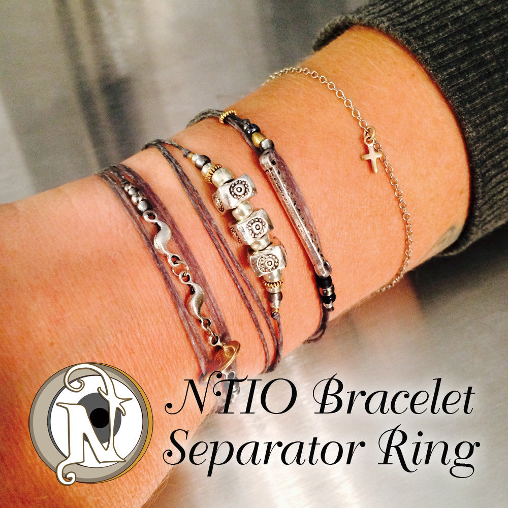 2 Pack Dark Brass NTIO Separator Rings - Decorative Metal Spacers for Jewelry Making, DIY Crafts, Beading Projects & Home Decor