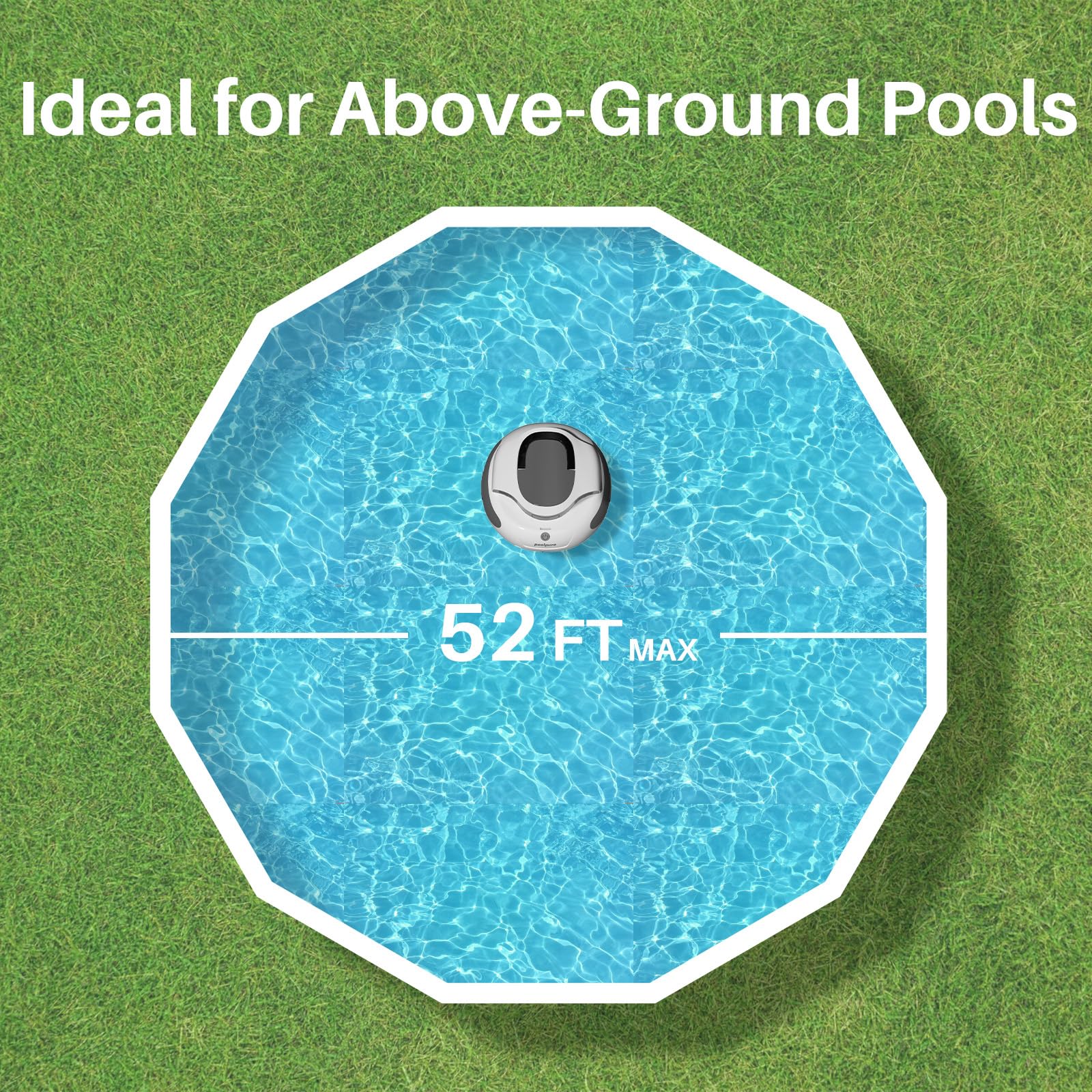 PoolPure Aquaguard SE II 2025 Upgrade Cordless Robotic Pool Cleaner - 5000mAh Big Battery, 120-Min Runtime, Dual Cleaning Modes for Above Ground & Inground Pools | Automatic Pool Vacuum Robot for Daily Cleaning & Maintenance