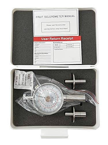 Premium GY-3 Fruit Hardness Tester Penetrometer - Dual Measuring Heads (0.5-12kg/cm² & 1-24kg/cm²) - Accurate Fruit Firmness Meter for Quality Control in Orchards, Farms, and Food Processing Labs