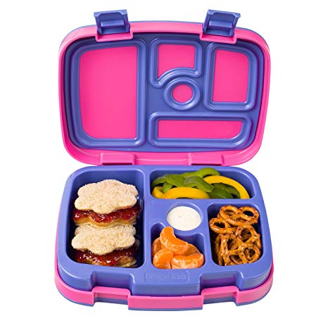 Bentgo Kids Lunch Box - Leak-Proof, BPA-Free, 5-Compartment Meal Container for School, Travel & Picnics - Bright Fuchsia Color