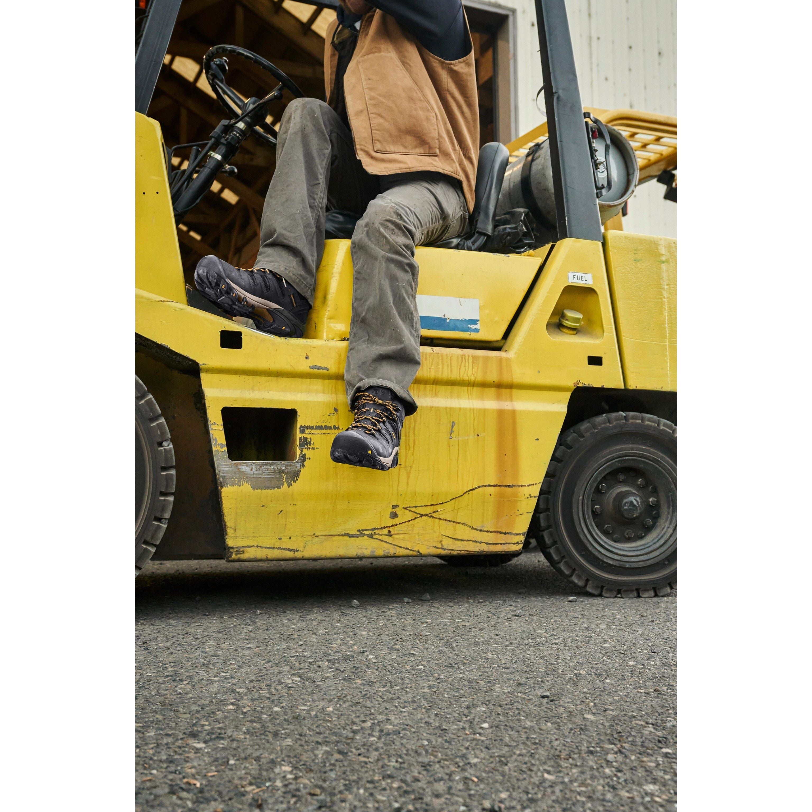 KEEN LANSING MID WATERPROOF STEEL TOE WORK BOOTS FOR MEN - Durable Safety Shoes for Construction, Hiking & Outdoor Work