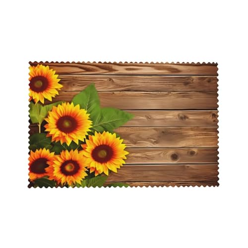Autumn Sunflowers Floral on Wooden Board