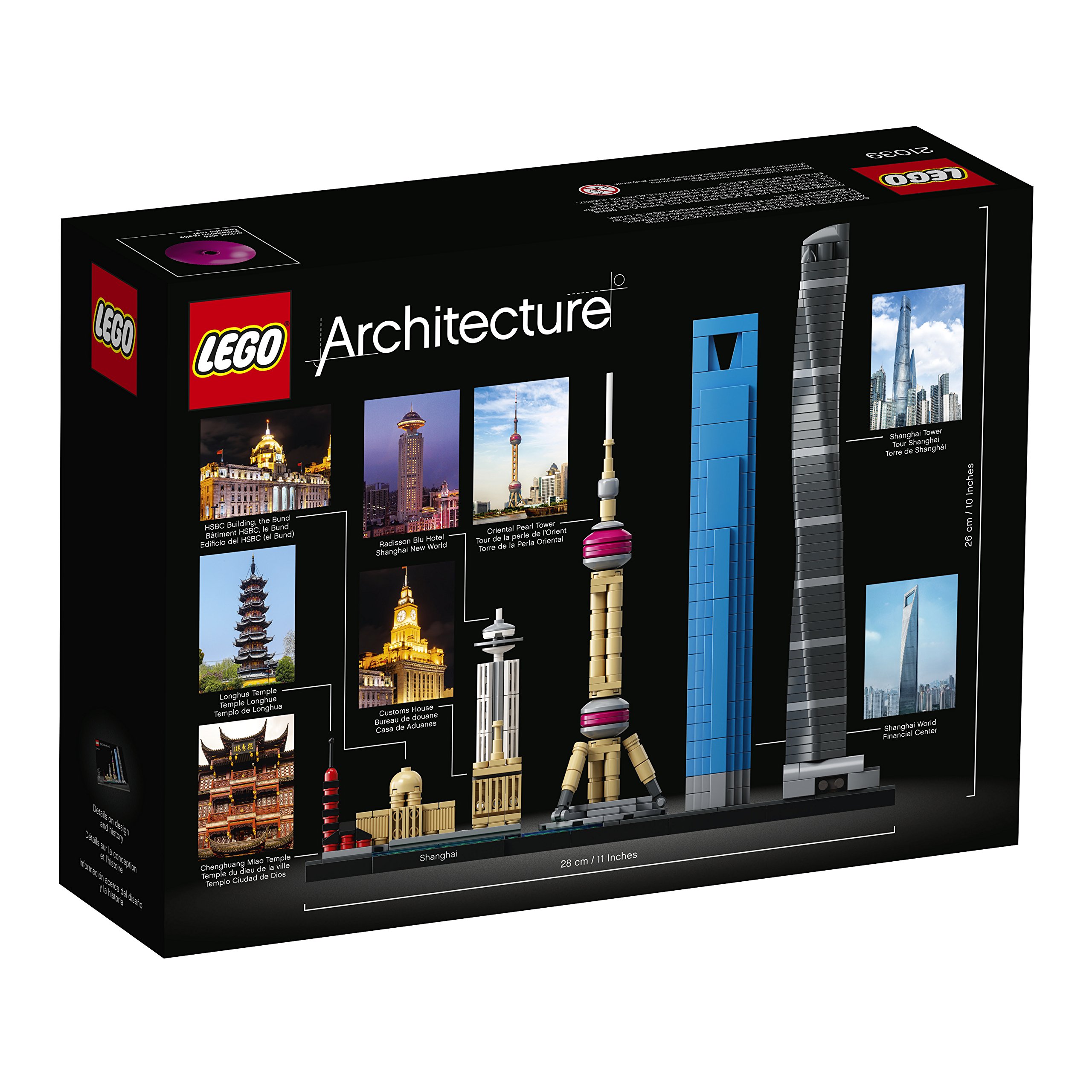 LEGO Architecture Shanghai Skyline Building Set - 21039 Model Kit with 597 Pieces for Adults & Collectors - Perfect for Home Decor, Office Display & Gift Giving