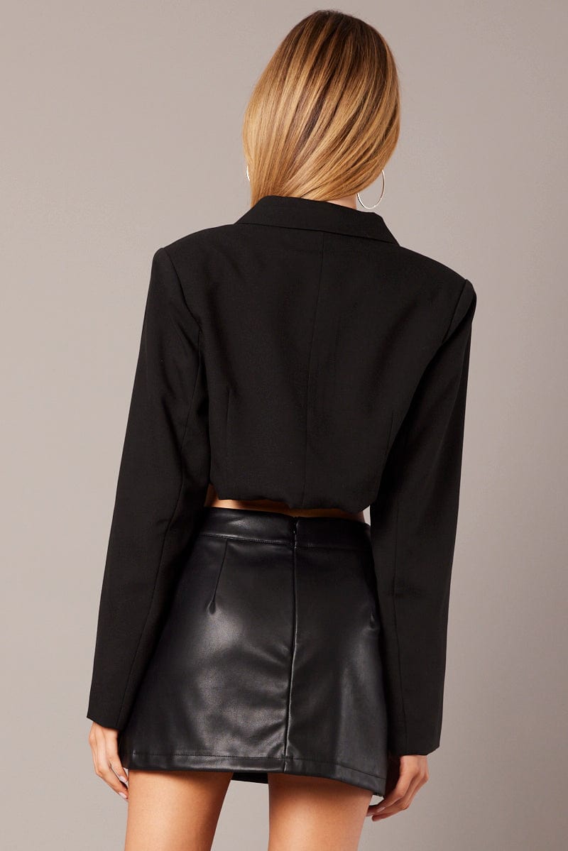 Stylish Black Crop Blazer Jacket for Women - Trendy Office Wear & Evening Outfits - Perfect for Business Casual, Parties and Special Occasions