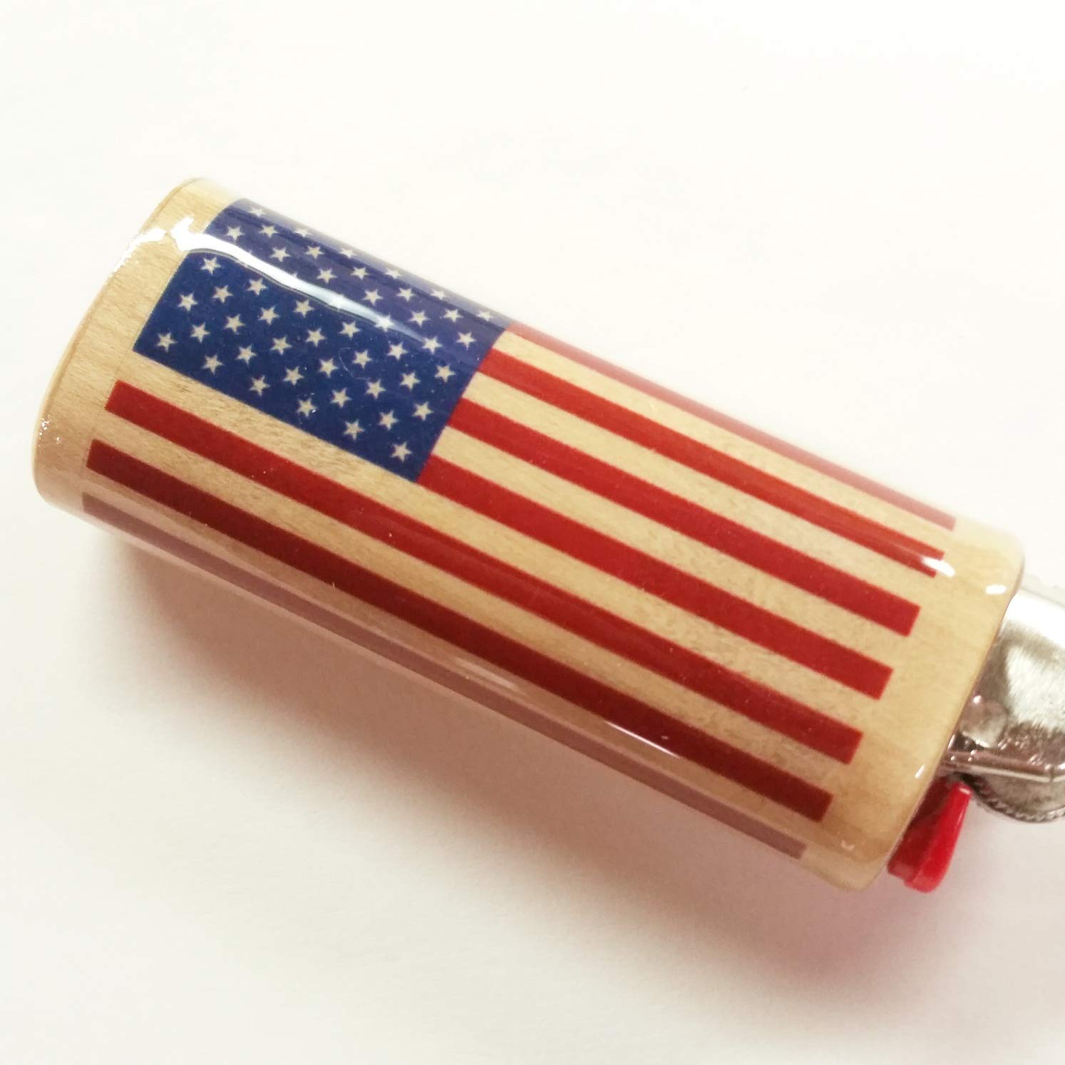 American Flag Bic Lighter Case Cover for Outdoor Camping
