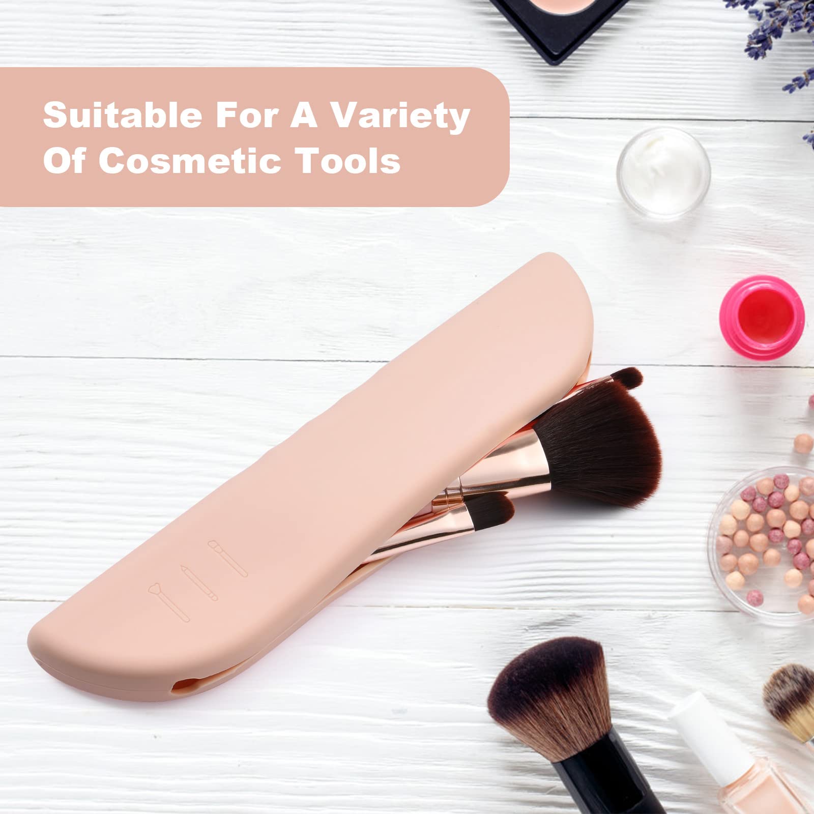 URAQT Silicone Makeup Brush Holder - Eco-Friendly Travel Cosmetic Organizer | Soft Portable Face Brush Case for Women & Girls | Perfect for Home, Travel & Salon Use