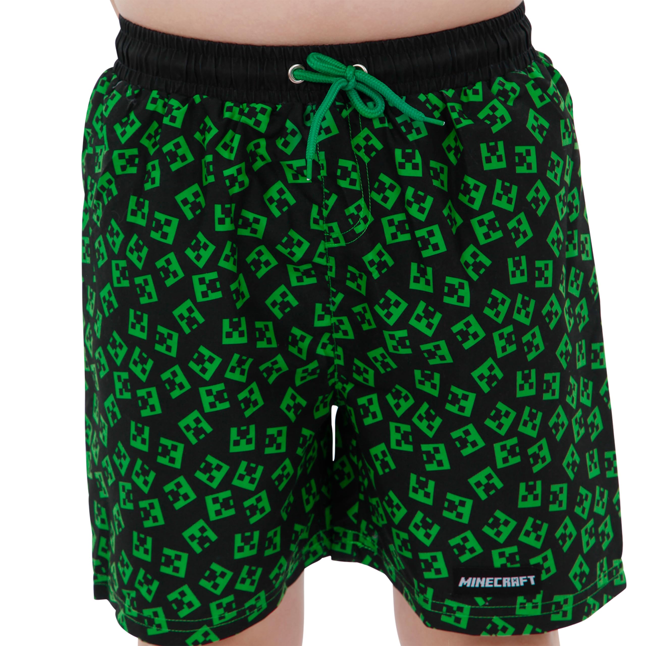 **Minecraft Boys' Creeper Swim Shorts - Quick-Dry, Comfortable Swimwear for Kids - Perfect for Pool, Beach & Summer Fun**