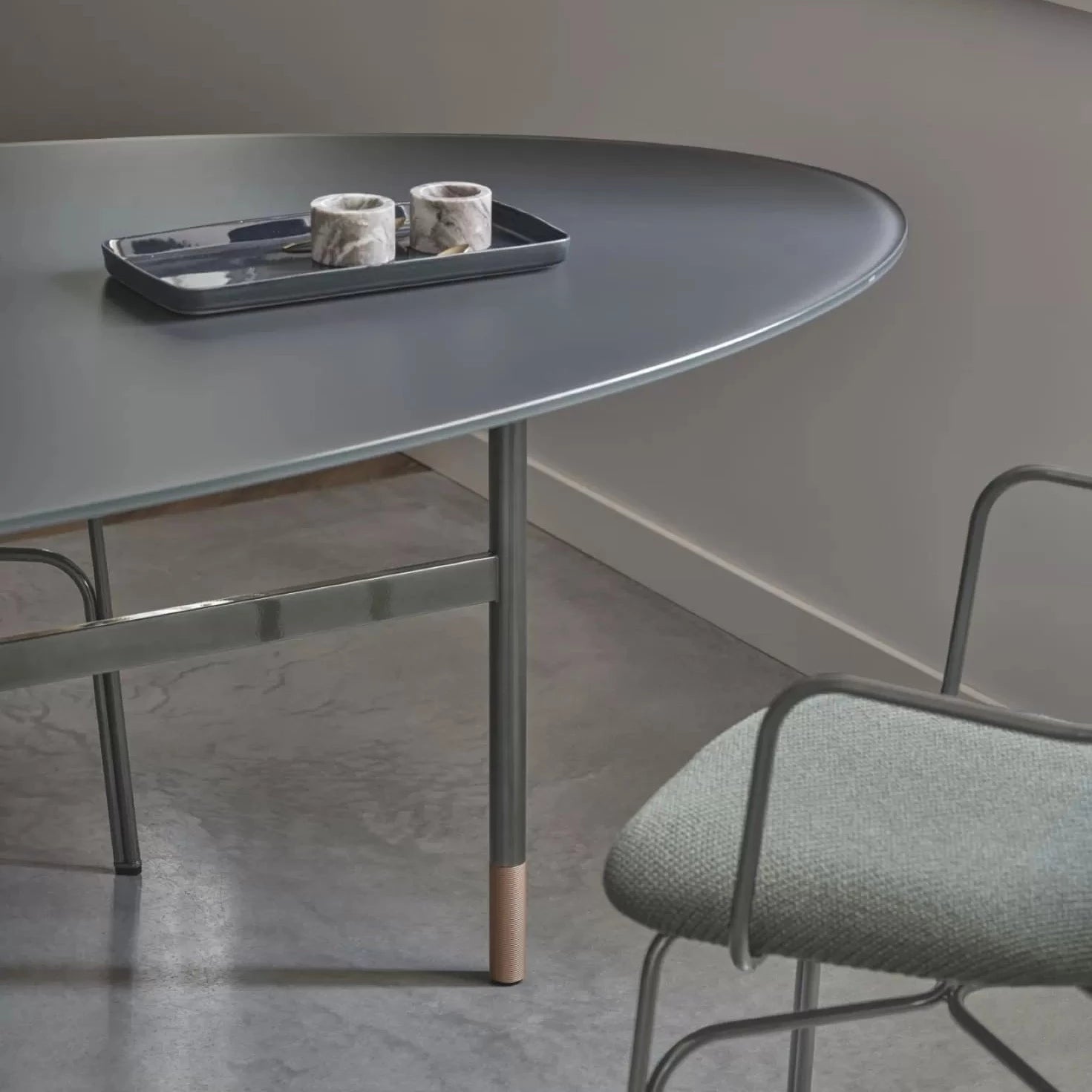 Glamour Elliptical Crystal Table - Elegant Glass Coffee Table with Sparkling Crystal Accents for Living Room, Lounge & Office Decor