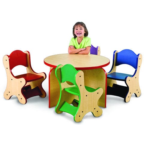 FRIENDS Dining Table Set with 4 Chairs - Maple Finish 4-Piece Kitchen Furniture for Small Spaces, Apartments & First Homes