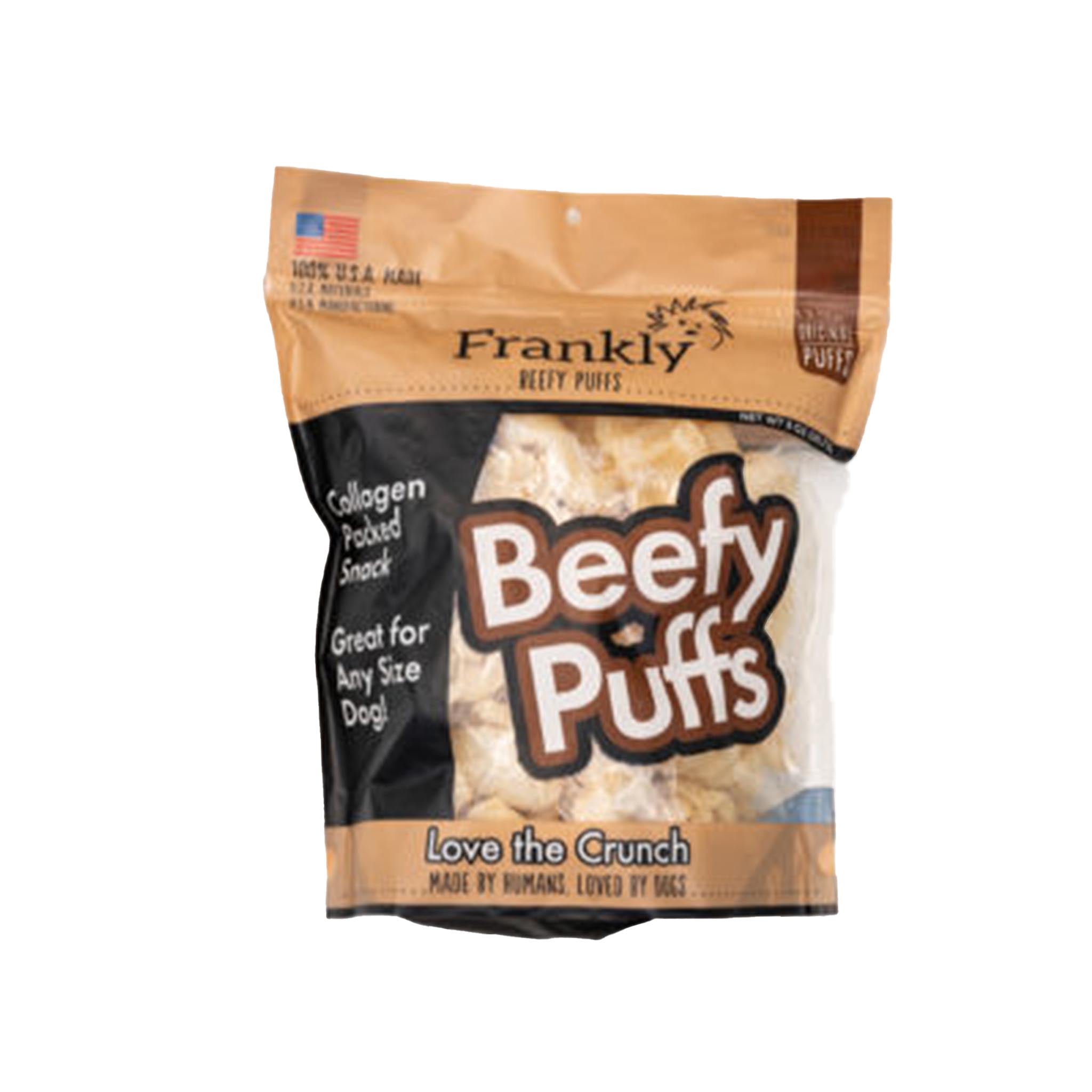 Frankly Beefy Puffs - Premium Beef Flavored Dog Treats for Training, Rewards & Healthy Snacking | High Protein Crunchy Bites for Small & Large Dogs
