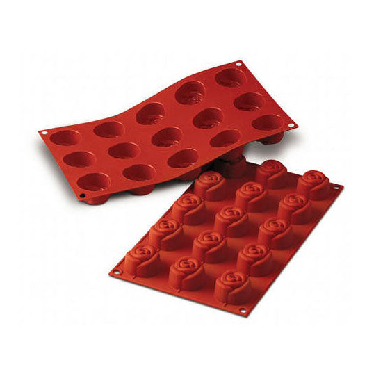SILIKOMART SF074 Small Rose Silicone Mold for Baking, Cake Decorating, Chocolate Making - Perfect for Cupcakes, Wedding Cakes, and DIY Desserts