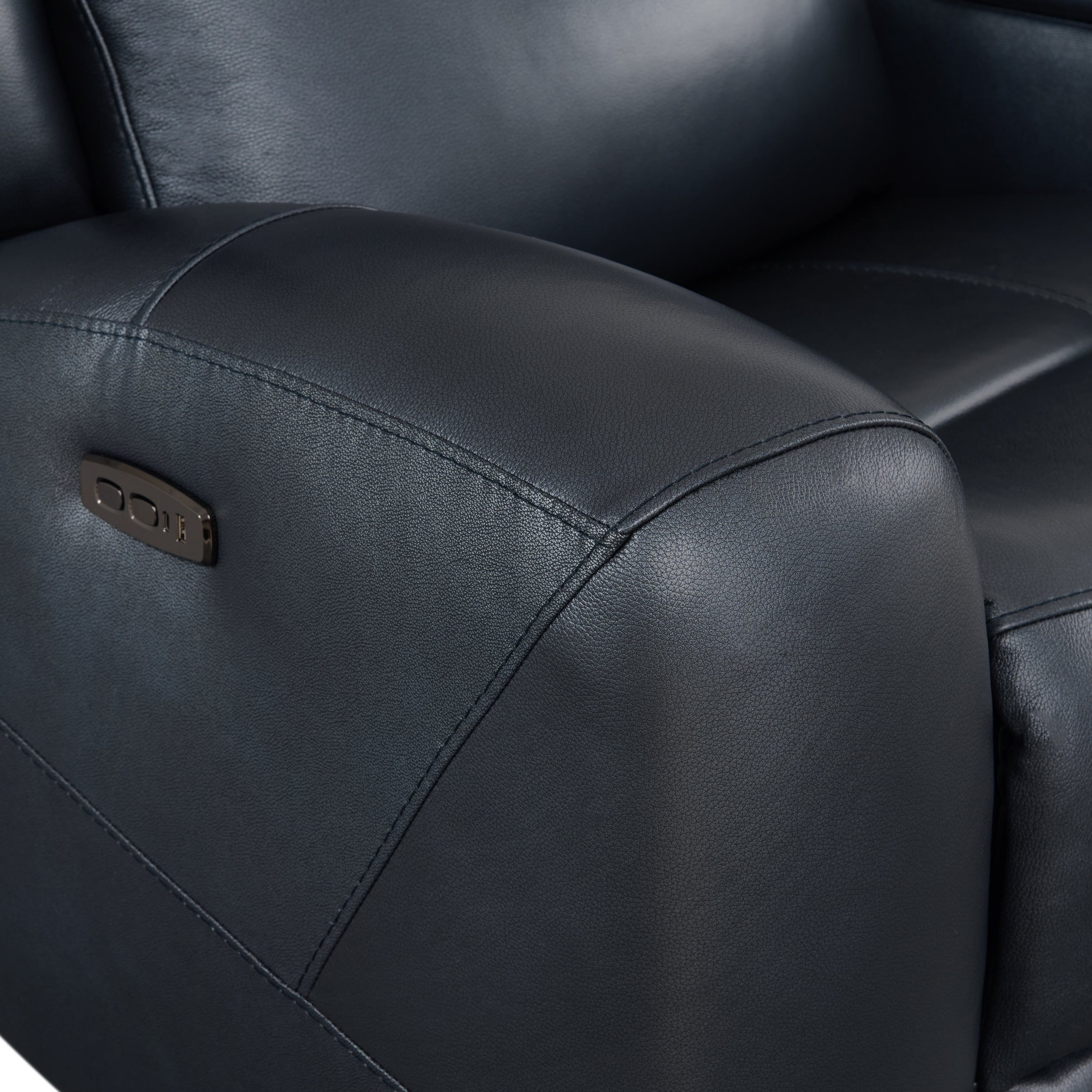 Premium Cozura Leather Power Recliner Chair - Roundhill Furniture Electric Massage Recliner with USB Charging & Cup Holders - Perfect for Living Room, Home Theater & Man Cave Relaxation