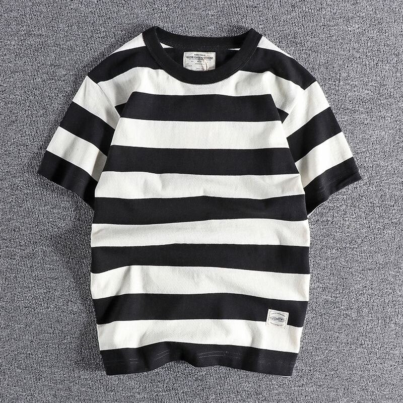 Breathable Summer Striped T-Shirt for Men & Women - Lightweight Casual Tee for Outdoor Activities, Travel & Beach