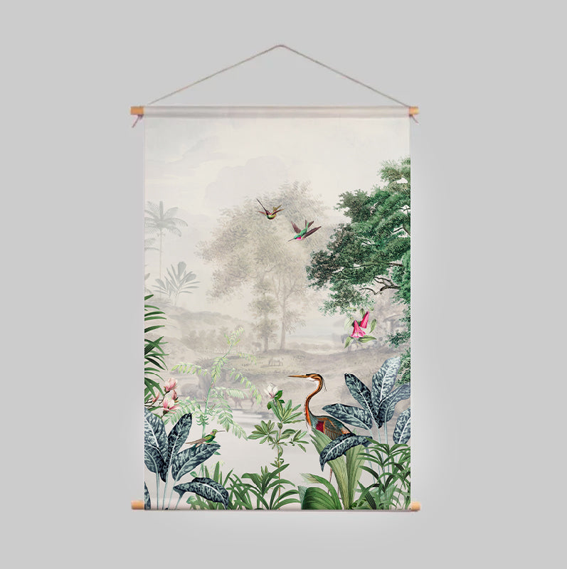 Scenic Landscape Textile Poster - Off White Wall Art for Home & Office Decor | Perfect for Living Room, Bedroom & Studio