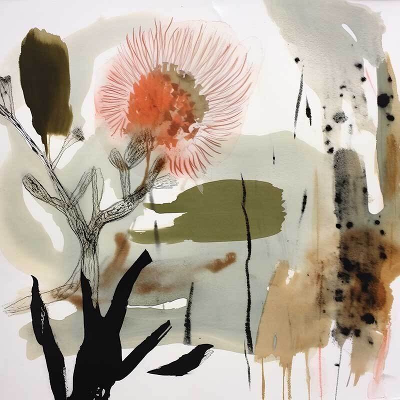 Aussie Florals Orange I Canvas Art Print - Vibrant Floral Wall Decor for Living Room, Bedroom & Office - Perfect for Home & Office Decor