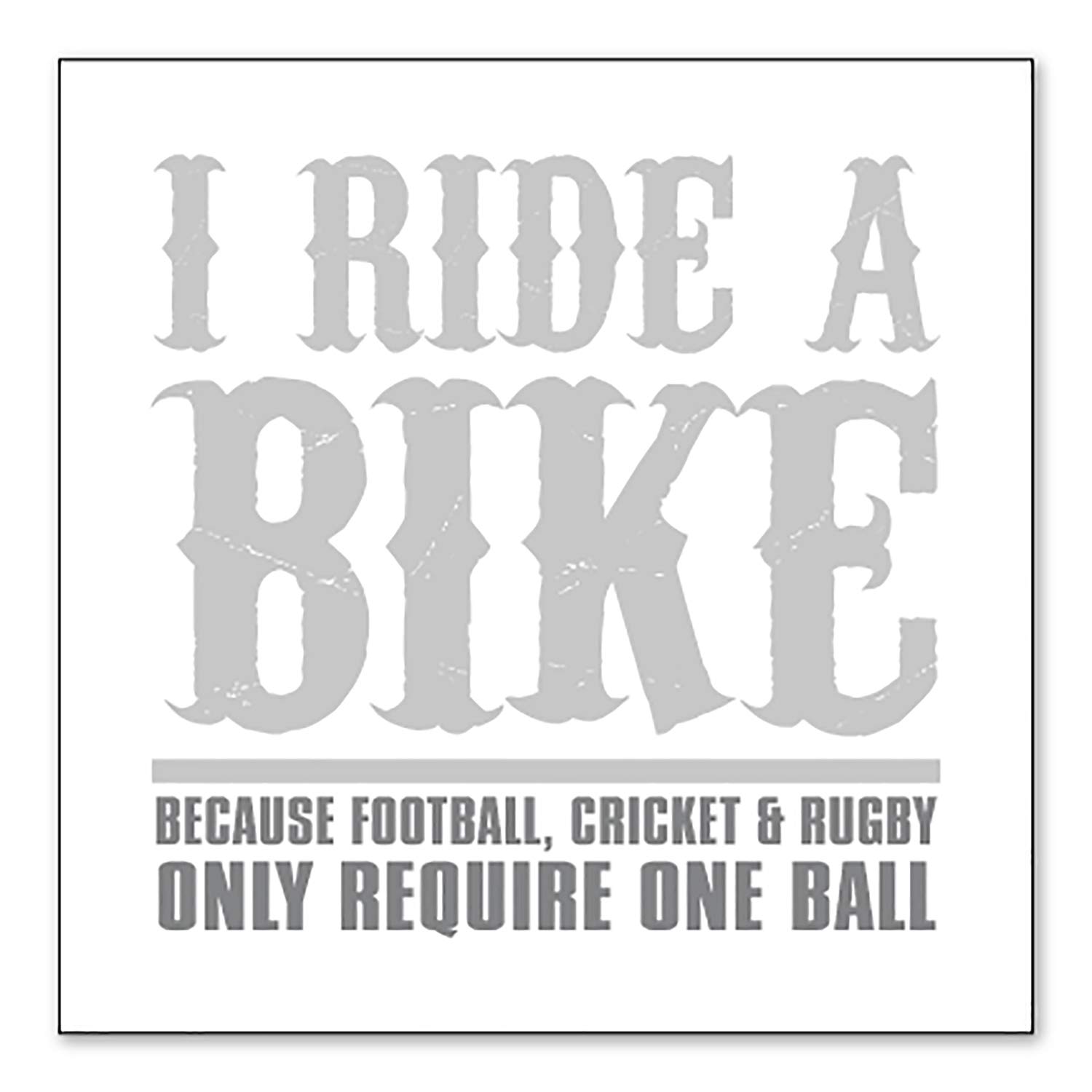 Custom Bumper Sticker 8x8 Inch - Personalized Decorative Decal with White Background - I Ride Bike Design - Sports Theme Vinyl Sticker - Perfect for Cars, Bikes, Laptops & Water Bottles