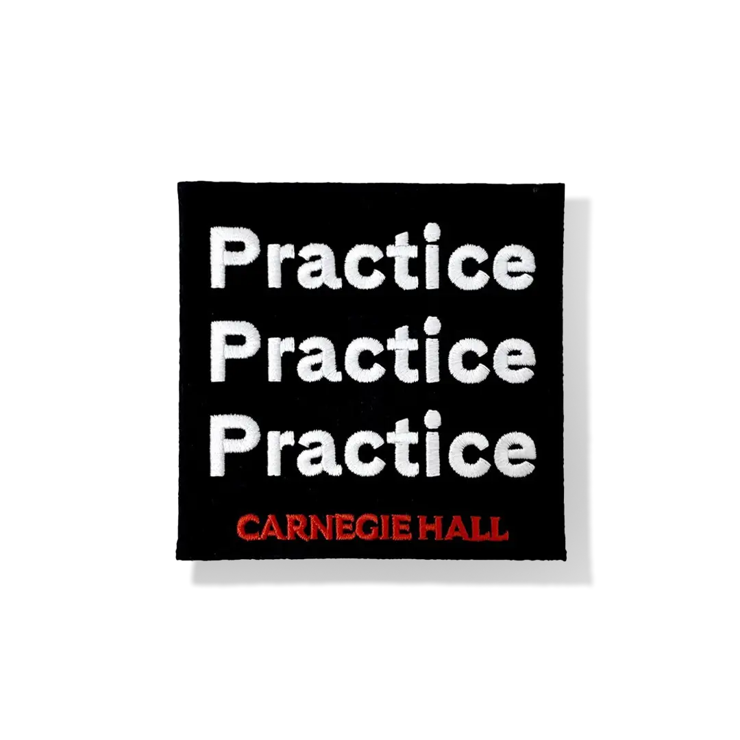Practice Makes Perfect Motivational Iron On Patch - DIY Sew On Embroidered Badge for Jackets, Bags & Hats - Inspirational Clothing Accessories for Students, Teachers & Athletes