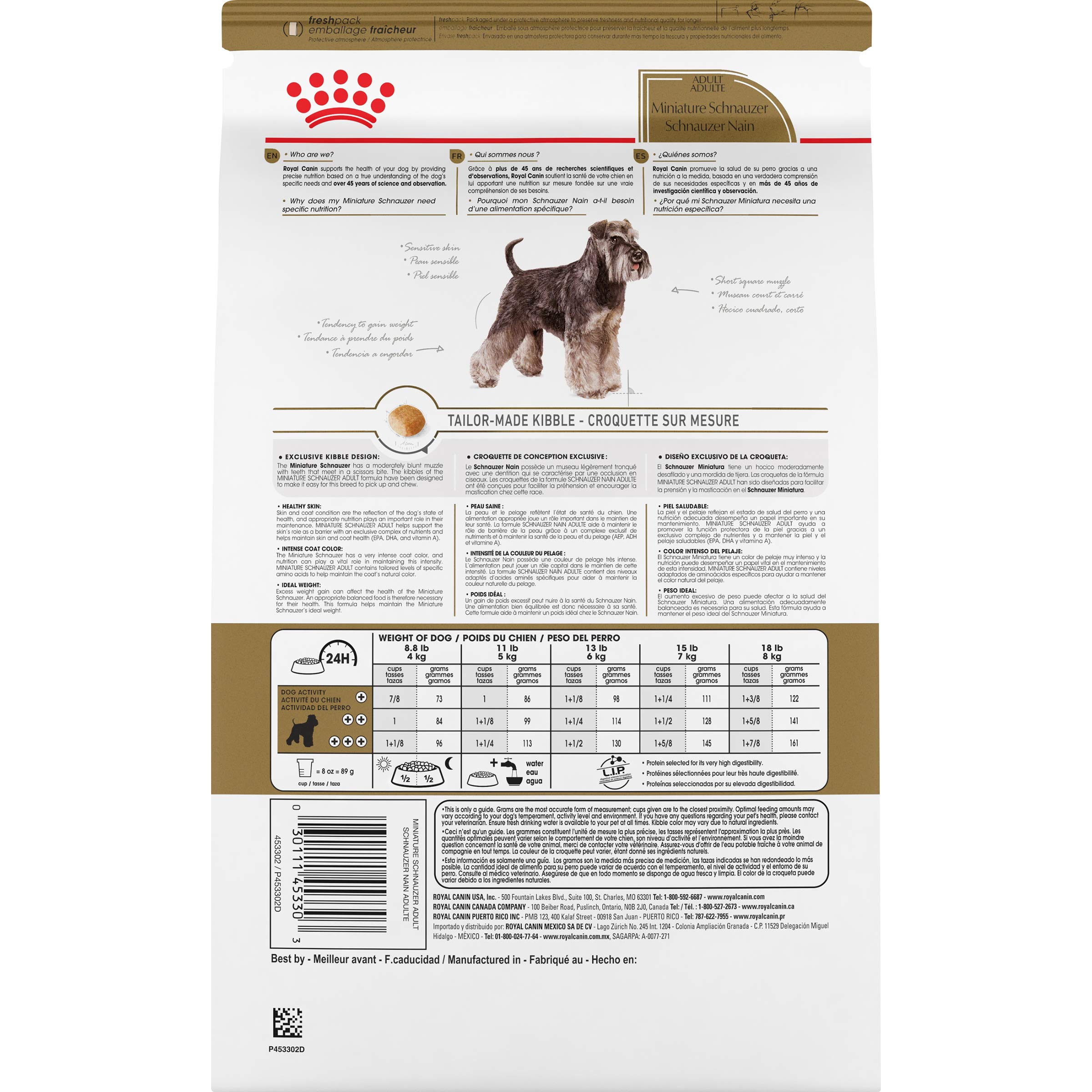 Royal Canin Miniature Schnauzer Adult Dry Dog Food - Breed Specific Nutrition for Small Dogs, 10 lb Bag - Perfect for Adult Schnauzers' Digestive Health & Coat Care