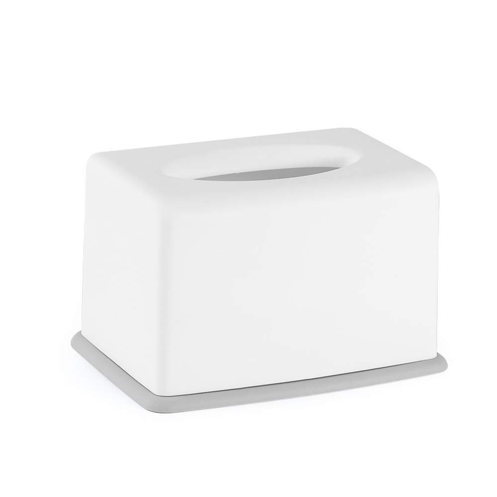 CAIMEI Plastic Tissue Box Holder - White Rectangle Napkin Dispenser for Facial Tissues | Durable Restaurant & Hotel Tissue Storage Solution | Perfect for Home, Office, and Commercial Use