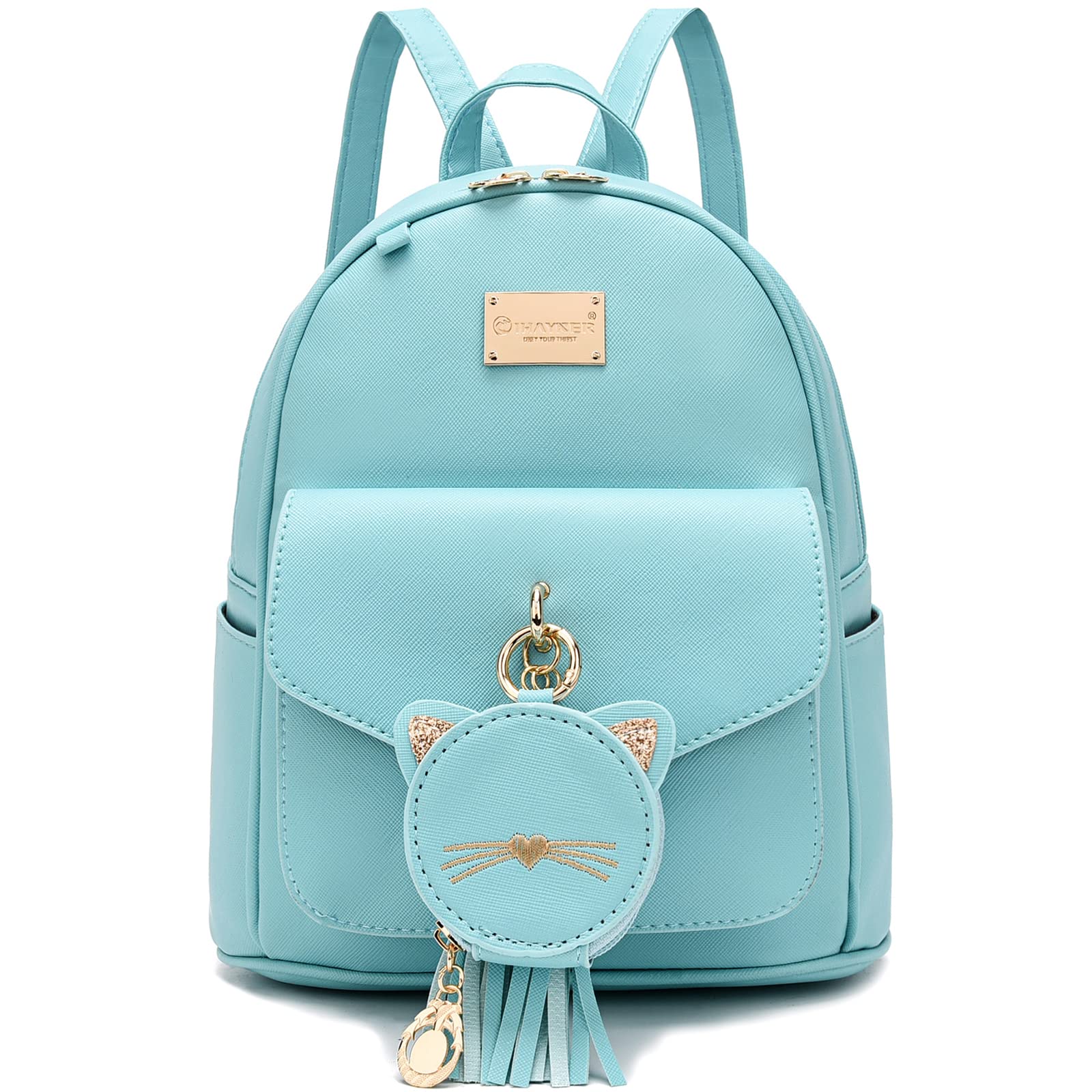 IHAYNER Mini Backpack for Women & Teen Girls - Small Cute Cat Backpack Purse, Lightweight Travel Bookbag for School, College, Shopping & Daily Use - Perfect as Kids Backpack for Girls Ages 6-12