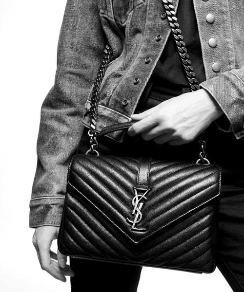 Saint Laurent Classic Medium College Bag in Monogram Earth Grey with Silver-Toned Hardware - Perfect for Work, Travel & Everyday Luxury