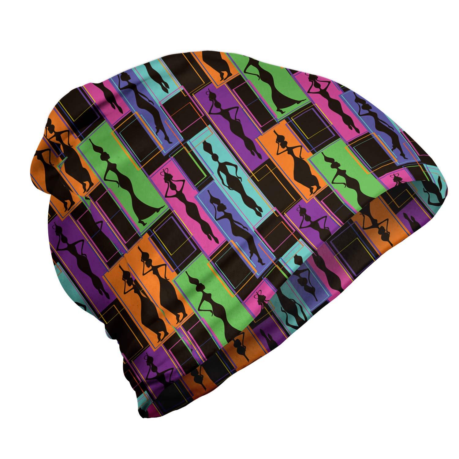 Ambesonne Unisex Winter Beanie Hat - Colorful Vases Print, Soft Knit for Hiking & Outdoor Activities - Warm & Stylish for Men & Women