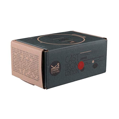 Terra Cotto Cast-Iron Casserole Pot - 5.1 x 3.9 Inch (13 x 10 cm) Dutch Oven for Curry, Stew, and Baking - Perfect for Stovetop, Oven & Camping Cooking